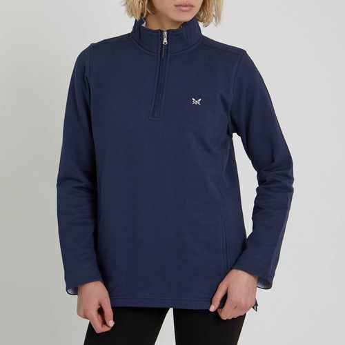 Navy 1/2 Zip Cotton Sweatshirt - Crew Clothing - Modalova