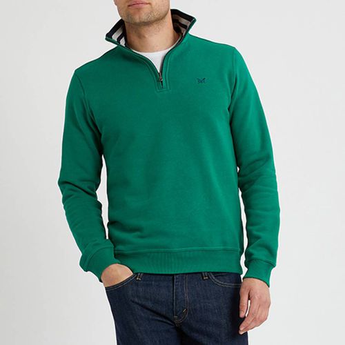 Green Half Zip Solid Sweatshirt - Crew Clothing - Modalova