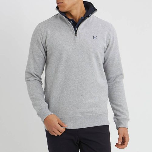 Grey Cotton 1/2 Zip Sweatshirt - Crew Clothing - Modalova