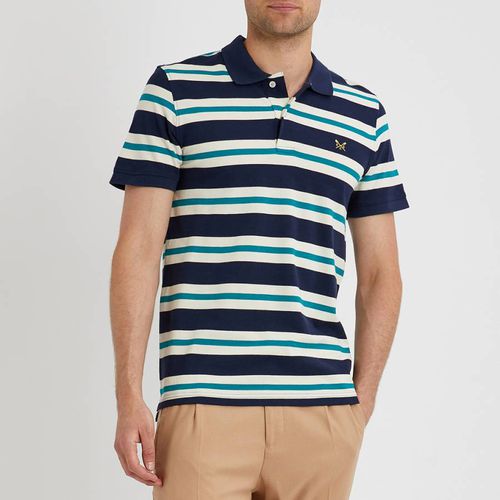 Navy/Blue Striped Polo Shirt - Crew Clothing - Modalova