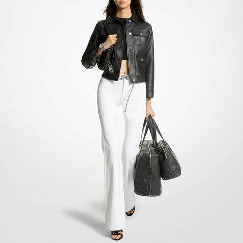 Black Real Leather Jacket - Michael Kors - Modalova