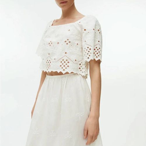 White Embroidered Top - ARKET - Modalova