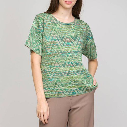 Green Zig Zag Wool Blend Top - M Missoni - Modalova