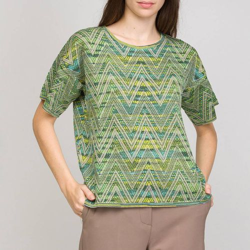 Green/Blue Zig Zag Wool Blend Top - M Missoni - Modalova