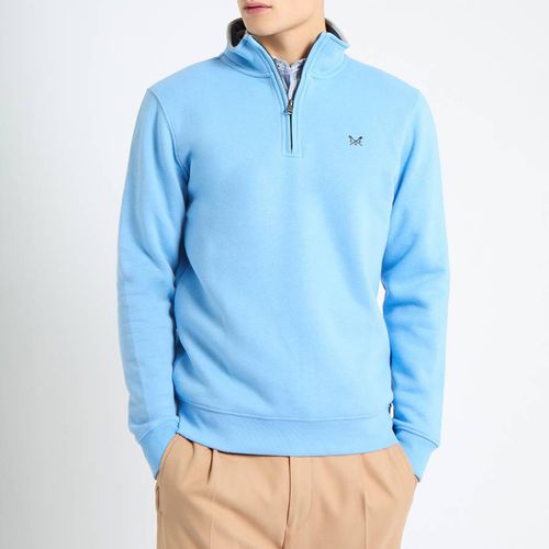 Blue Solid Half Zip Sweatshirt - Crew Clothing - Modalova