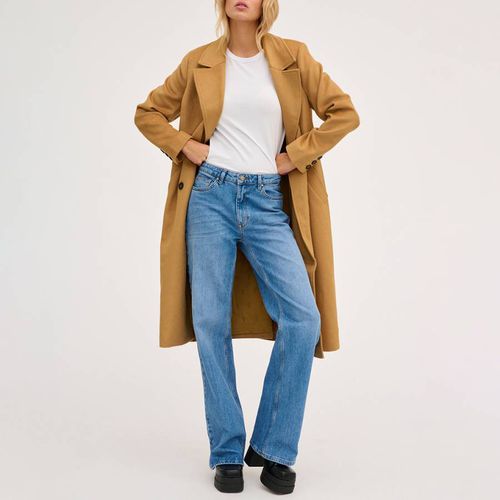 Camel Longline Coat - My Essential Wardrobe - Modalova
