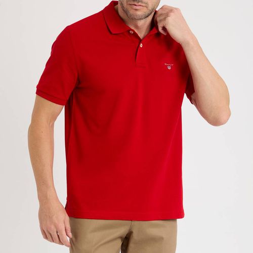 Embroidered Shield Logo Cotton Polo Shirt - Gant - Modalova