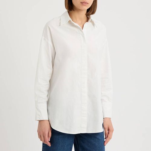 White Cotton Dip Hem Shirt - NÂ°Â· Eleven - Modalova