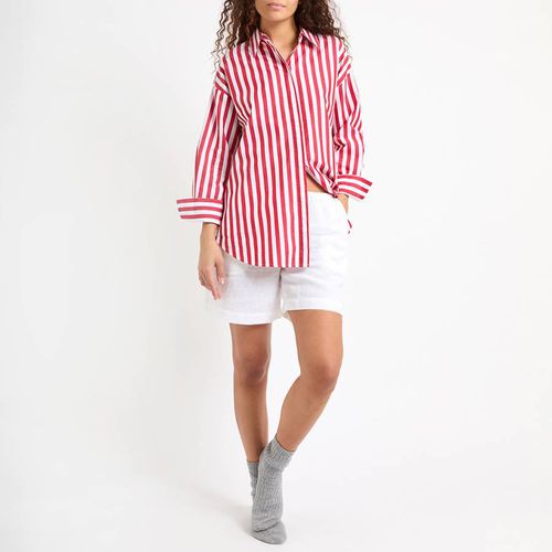 Red/White Cotton Dip Hem Shirt - NÂ°Â· Eleven - Modalova