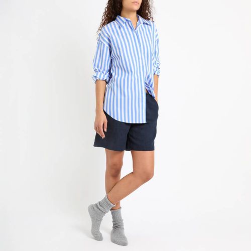 Blue/White Cotton Dip Hem Shirt - NÂ°Â· Eleven - Modalova