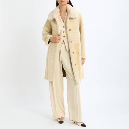 Caramel Shearling Reversible Cocoon Coat - Max and Zac London - Modalova