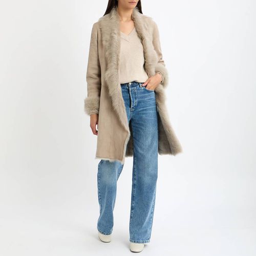 Chalk Classic 3/4 Shearling Coat - Max and Zac London - Modalova