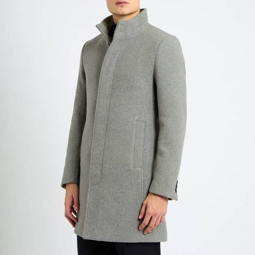 Grey Classic Wool Blend Coat - Gianni Feraud - Modalova