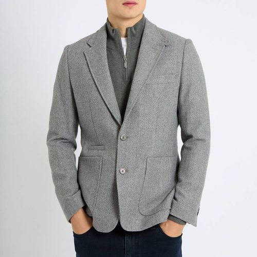 Herringbone Barkley Wool Blend Blazer - Gianni Feraud - Modalova