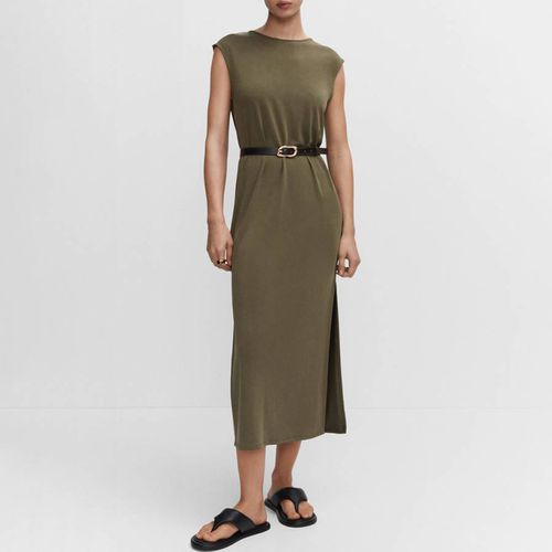 Khaki Modal Slit Dress - Mango - Modalova