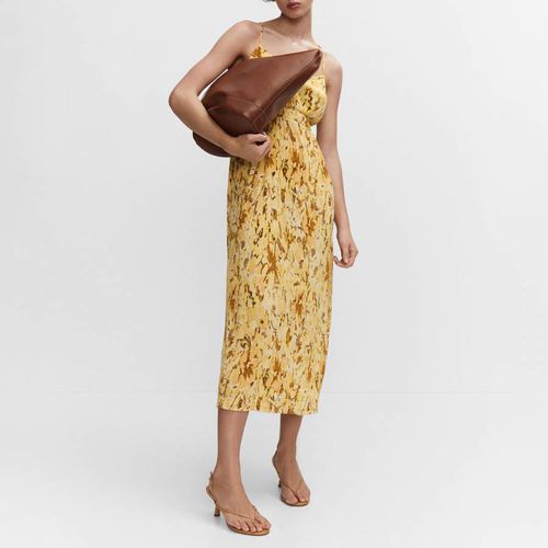 Yellow Cross-back Textured Dress - Mango - Modalova