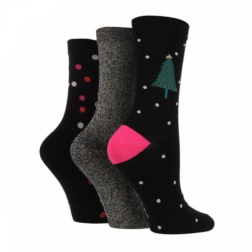 Black 3pk Seasonal Socks - Caroline Gardner - Modalova