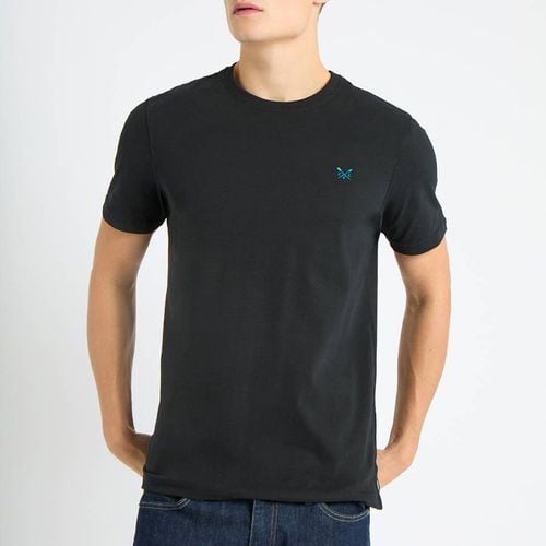 Black Round Neck Cotton T-Shirt - Crew Clothing - Modalova