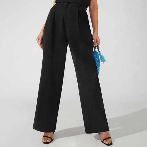 Black Lyocell Wide Leg Trousers - Ro & Zo - Modalova