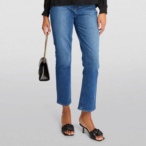 Mid Wash Knockout Straight Leg Jeans - Paige - Modalova