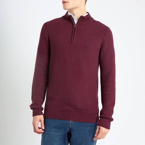 Burgundy Cotton Knit Sweatshirt - Crew Clothing - Modalova