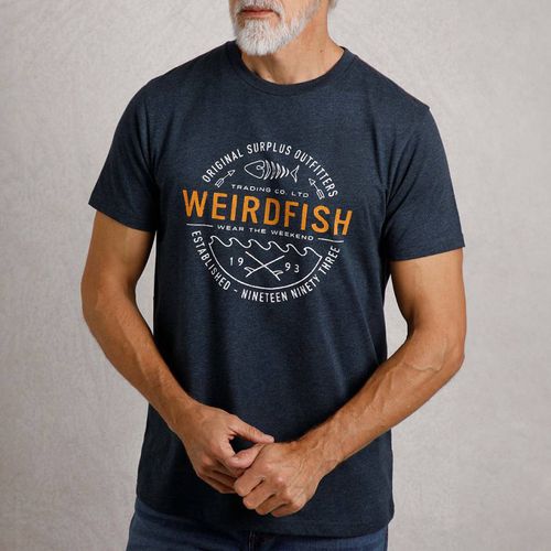 Navy Waves Graphic T-Shirt - Weird Fish - Modalova