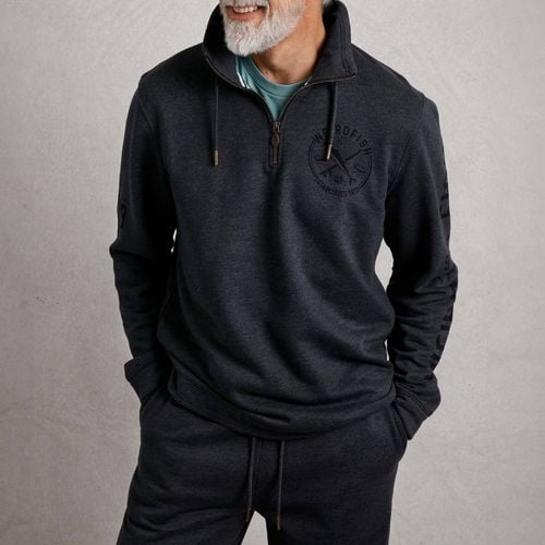 Navy Oakville 1/4 Zip Sweatshirt - Weird Fish - Modalova