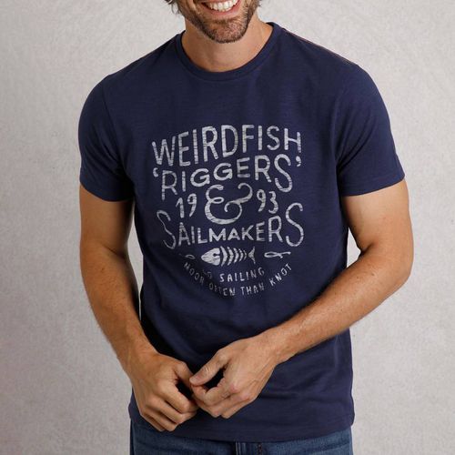 Navy Riggers Cotton T-Shirt - Weird Fish - Modalova