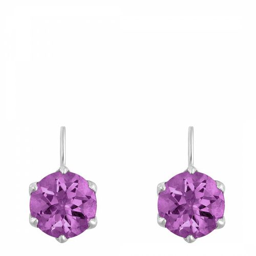 Silver 8mm Amethyst Lotus Earrings - Dower & Hall - Modalova