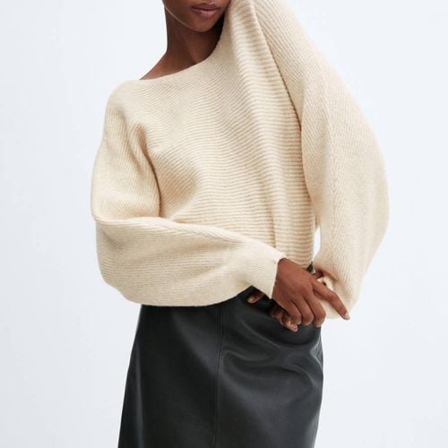 Ecru Puff Sleeves Jumper - Mango - Modalova