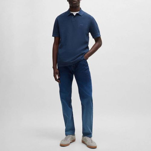 Medium Blue Cotton Polo Shirt - BOSS - Modalova