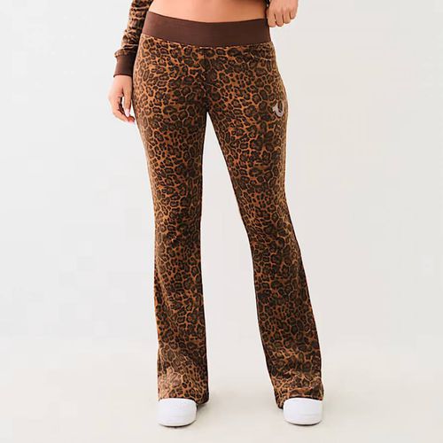 Brown Leopard Velour Bootcut Joggers - True Religion - Modalova