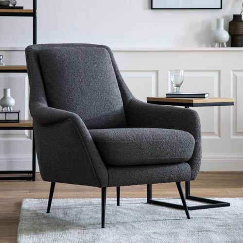 Bracknell Linen Armchair Dark Grey - Gallery Living - Modalova