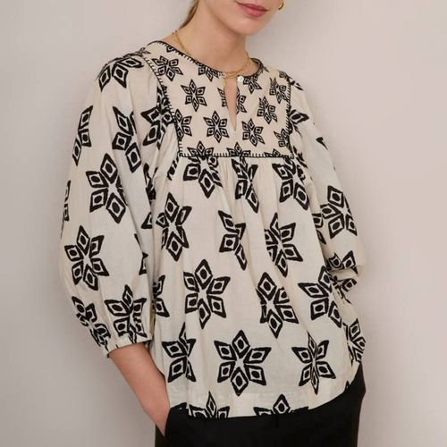 Ivory Asley Geo Cotton Blouse - Wyse - Modalova