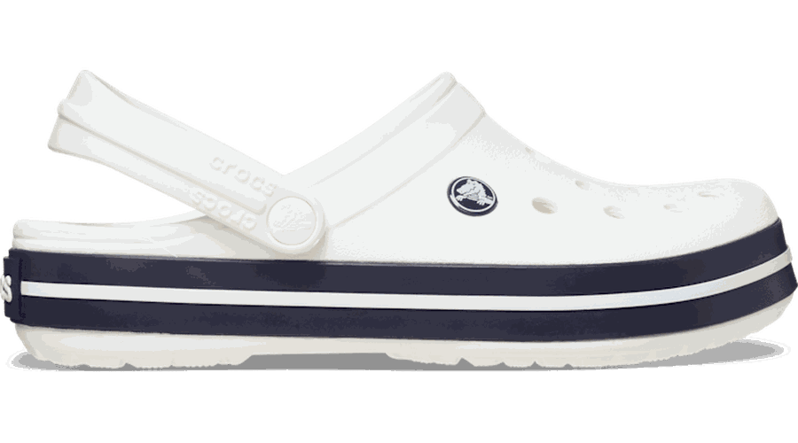 Crocs Crocband™ Sabots Unisex White / White/Navy 36 - Crocs FR Feed New - Modalova