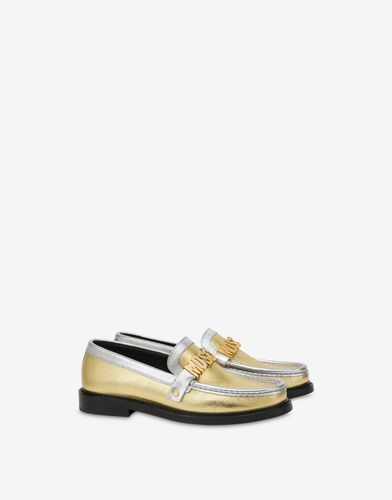 College Two-tone Laminated Loafers - Moschino - Modalova