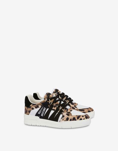 Leopard-print Streetball Sneakers - Moschino - Modalova