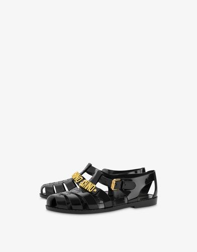 Jelly Sandals With Lettering Logo - Moschino - Modalova