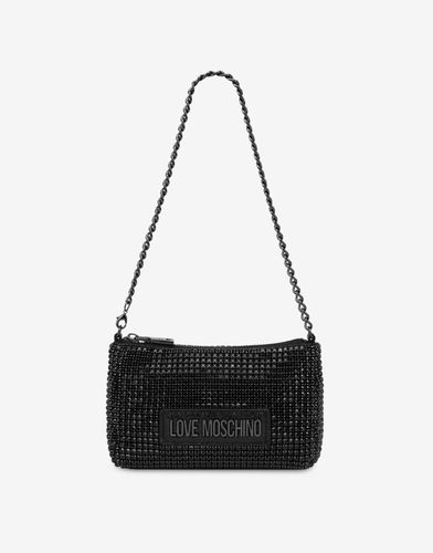 Mini Bag With Zip And Rhinestones - Love Moschino - Modalova