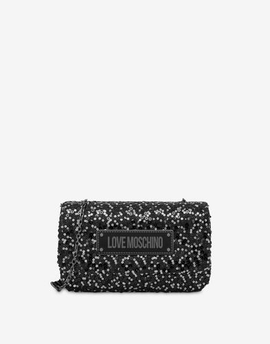 Clutch With Sequin Embroidery - Love Moschino - Modalova