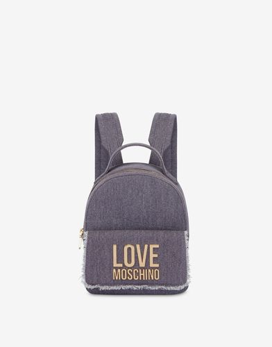 Metal Logo Denim Backpack - Love Moschino - Modalova