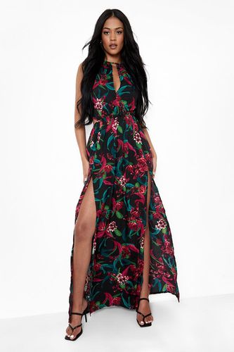 Womens Tall Backless Tropical Maxi Dress - - 10 - boohoo - Modalova