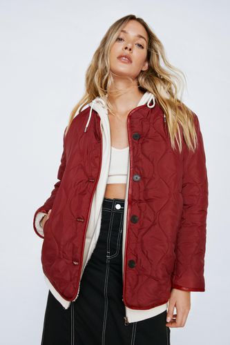 Womens Reversible Teddy Lined Quilted Jacket - - 4 - Nasty Gal - Modalova