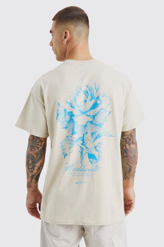 Oversized Worldwide Floral Graphic T-shirt - - L - boohooMAN - Modalova