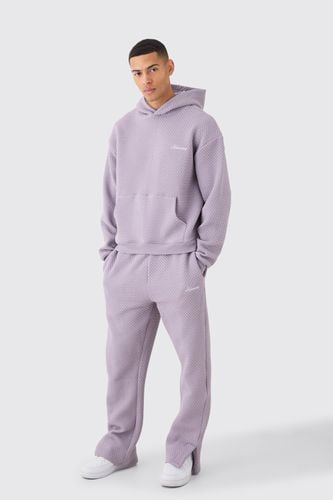 Oversized Boxy Jacquard Quilted Embroided Hooded Tracksuit - - S - boohooMAN - Modalova