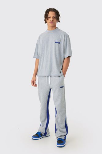 Man Oversized Boxy Contrast Stitch T-shirt Gusset Jogger Set - - L - boohooMAN - Modalova