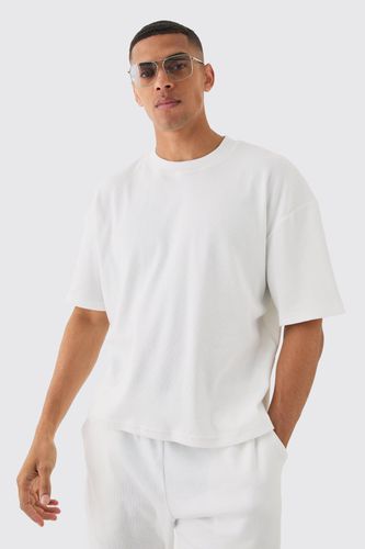 Oversized Boxy Extended Neck Heavyweight Ribbed T-shirt - - L - boohooMAN - Modalova