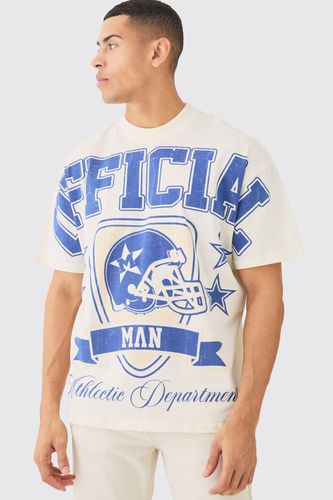 Oversized Over Seams Varsity Graphic T-shirt - - S - boohooMAN - Modalova