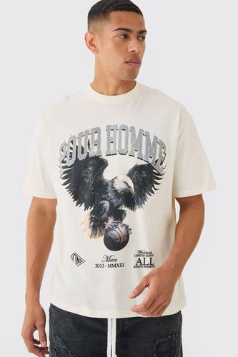 Oversized Eagle Varsity T-shirt - - L - boohooMAN - Modalova