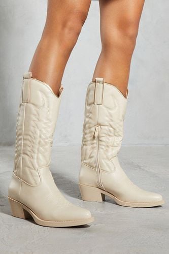 Womens Leather Look Western Knee High Boots - - 7 - MISSPAP - Modalova